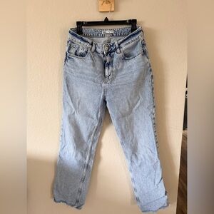 Zara Straight Leg Blue Denim Jeans 8 Pants